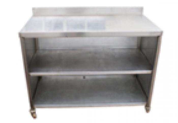 SS Work Table with 2 Bottom Shelves and 3 sides covered