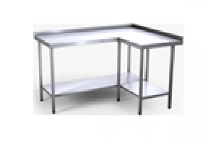 L – Shaped Table with Splash Back & Bottom Shelf